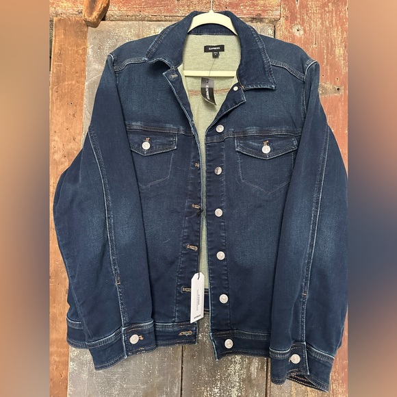 Express Jackets & Blazers - Women’s Express Size XL Indigo Dyed Jean Jacket